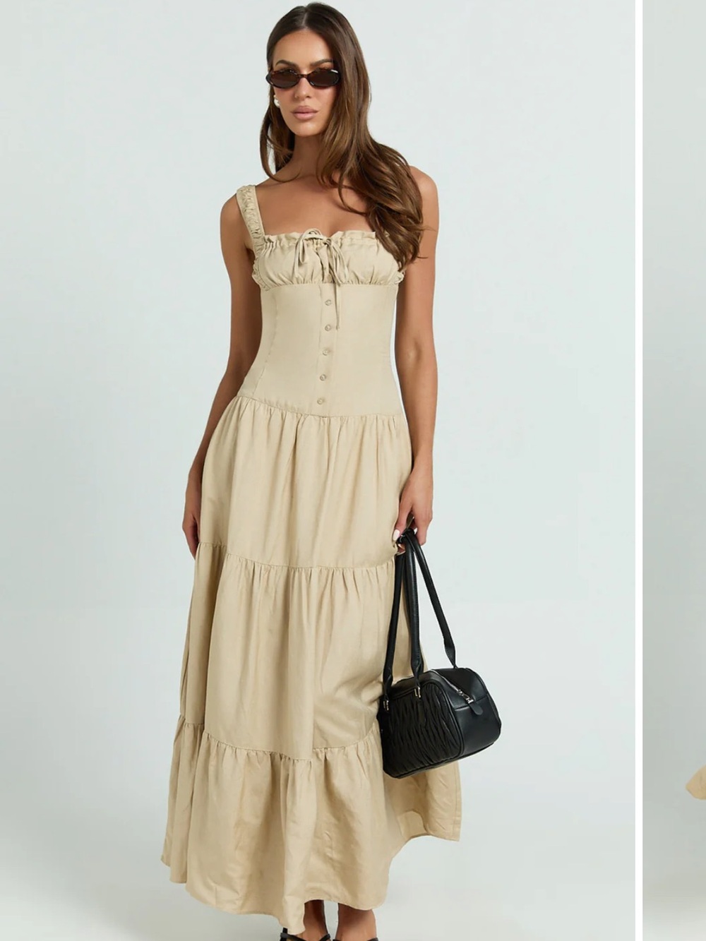 LIONESS Heart Shaped Maxi in Deep Wheat